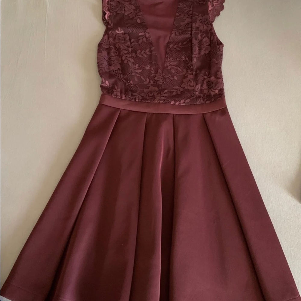 Deep V Lace Flare Dress